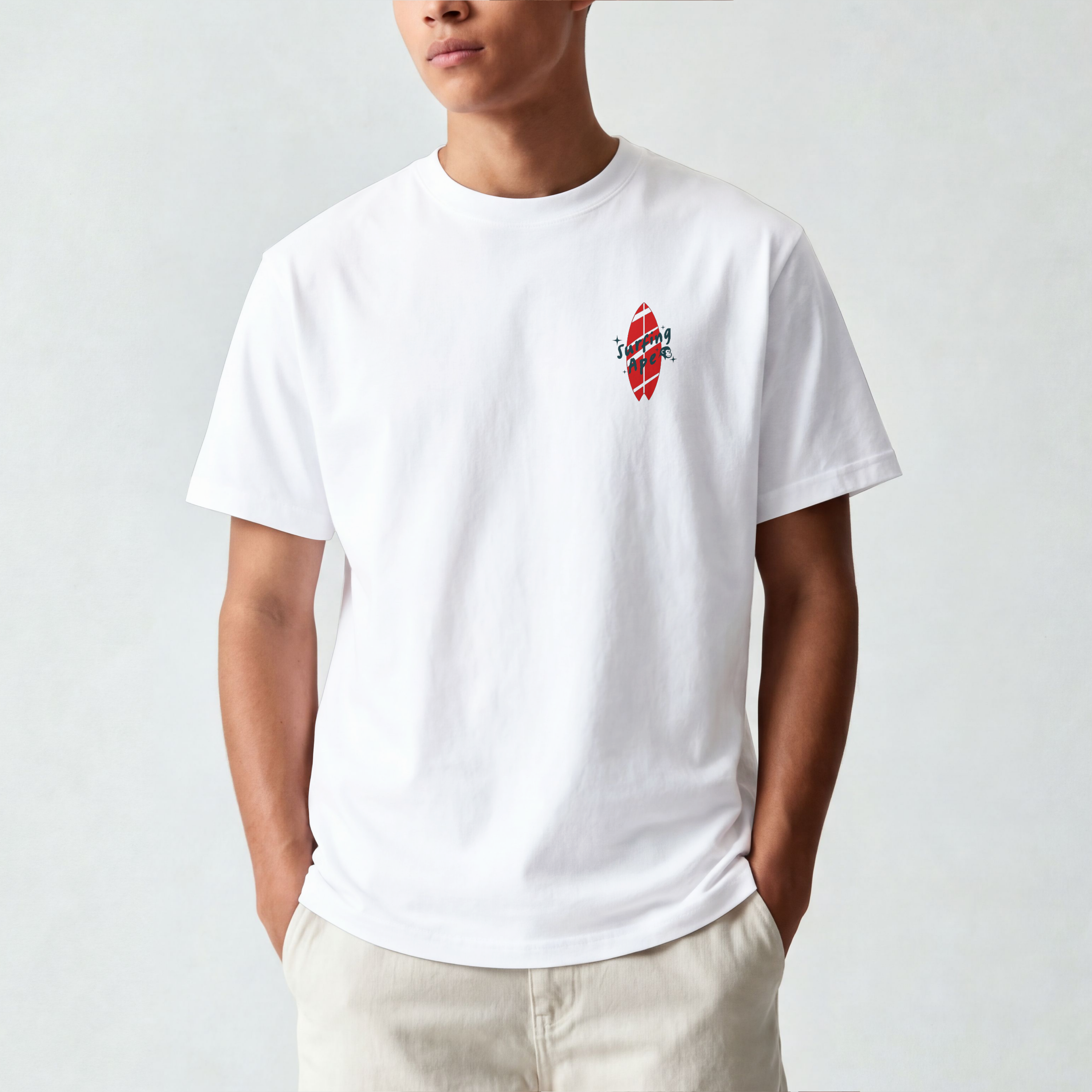 Surfing Ape Logo Print