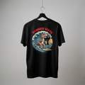 [MilkTee] "Summer Vibes" Surfing Dinosaur Tee - Retro T-Rex Graphic Beach T-Shirt