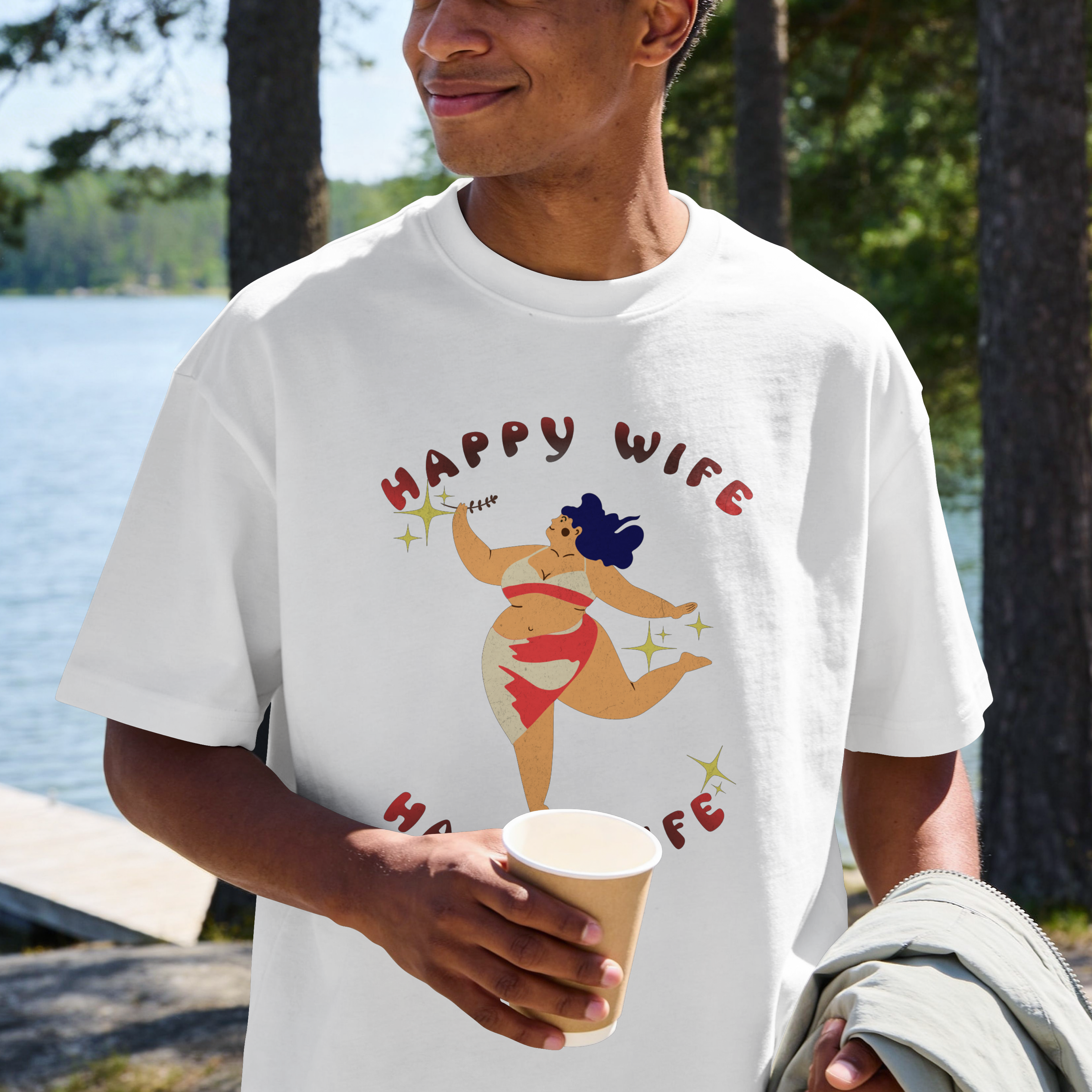 「Happy Wife Happy Life 2」Logo Print